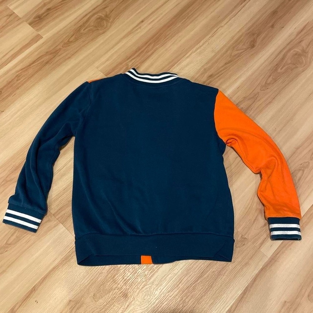 Pokemon Boys Jacket Varsity Letterman Pikachu Bulbasaur Medium Navy Orange - Picture 4 of 4